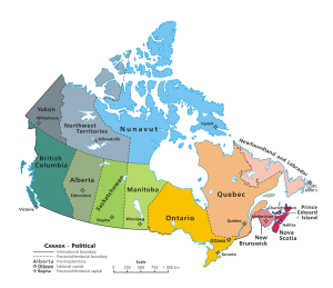canada map - نقشه کانادا - استانهای کانادا